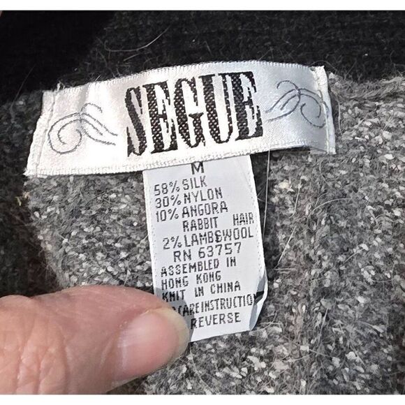 Cozy Oversized Shawl Collar Gray & Black Cardigan Sweater With Pockets For Women - Picture 8 of 8